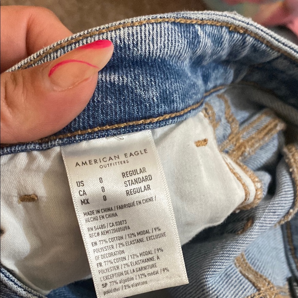 American Eagle Outfitters Blue Straight Leg Jeans - Picture 6 of 6